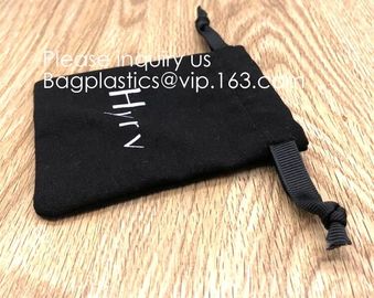 Black Cotton Linen Packaging Pouch With Grosgrain Ribbon,Linen Grid Printed Drawstring Storage Bag Pouch Organizer BEGAS supplier