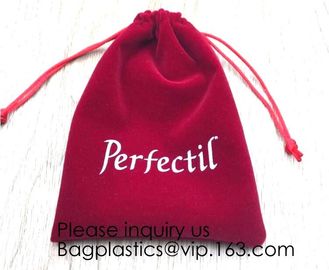 Velvet Cloth Drawstring Pouches Handy Gifts Jewelry Bags,Cream Drawstrings Velvet Bags for Jewelry, Gift, Wedding Favors supplier