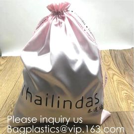 Satin Gift Bags Wedding Favor Drawstring Bags Baby Shower Christmas Gift Bag,Customized Logo Thick Gold Satin Hair Exten supplier