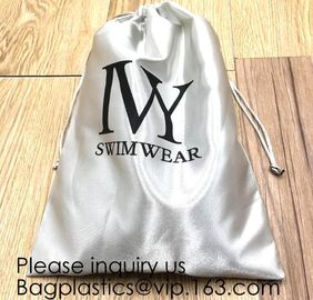 Satin Gift Bags Wedding Favor Drawstring Bags Baby Shower Christmas Gift Bag,Customized Logo Thick Gold Satin Hair Exten supplier