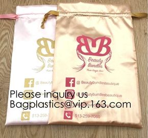 Soft And Shinny White Silk Drawstring Pouch,Nude Color Satin Drawstring Bag,Promotional Satin Cosmetic Bag, package pac supplier