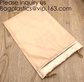 Soft And Shinny White Silk Drawstring Pouch,Nude Color Satin Drawstring Bag,Promotional Satin Cosmetic Bag, package pac supplier