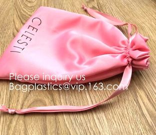 Gift bag With Drawstring,Bag For Hair Extension,Pouch For Jewelry,Ivory Satin Drawstring Pouch bags,Promotion Colorful S supplier