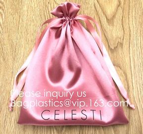 Gift bag With Drawstring,Bag For Hair Extension,Pouch For Jewelry,Ivory Satin Drawstring Pouch bags,Promotion Colorful S supplier