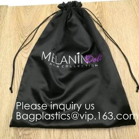 Large Black Satin Dust bag,Rose Gold Satin Drawstring Bag For Jewelry,Black Satin Drawstring Bag With Gold Printing supplier