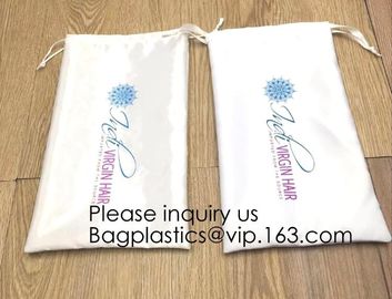 Satin Cosmetic Bag With Printing,Silver Satin Hair Collection Bag,Drawstring bag For Hair Packaging Dust Bag For Shoe supplier