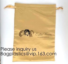 Satin Gift Bag With Logo Printing,Personalized White Satin Pouch Bag, Satin Drawstring pouch bag,Plain Square Bottom Sat supplier