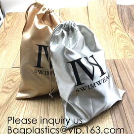 Satin Gift Bag With Logo Printing,Personalized White Satin Pouch Bag, Satin Drawstring pouch bag,Plain Square Bottom Sat supplier