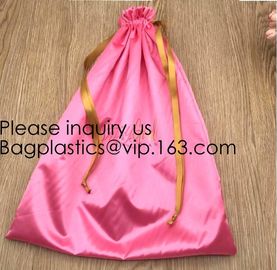 Customized Satin Lingerie Sock Packaging Bag,Colorful Satin Bag For Hair Packaging,Green Pink Rose Gold Satin Drawstring supplier