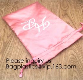 Gold Blue White Satin Packaging Bag For Towel,White Satin Bag With Gold Printing,Silk Packaging Bags For Clothing Indust supplier