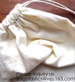 White Brushed Cotton Twill Drawstring Bag For Packaging,Cotton Flannel Dust bag,Pure White Cotton Flannel Packaging Bag supplier