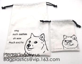 White Brushed Cotton Twill Drawstring Bag For Packaging,Cotton Flannel Dust bag,Pure White Cotton Flannel Packaging Bag supplier