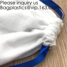 White Brushed Cotton Twill Drawstring Bag For Packaging,Cotton Flannel Dust bag,Pure White Cotton Flannel Packaging Bag supplier