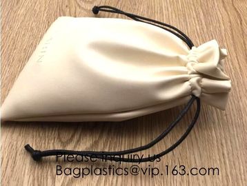 Soft Offwhite and Red PU Leather Bag For Packaging,Custom Pink Brown Faux Leather Drawstring Pouch Faux Leather Jewelry supplier