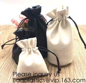 Custom Logo Acceptable Multi Sizes Black Drawstring PU Leather Promotional Gifts Pouches Bags Jewelry, Gift,Hair, Shoes, supplier