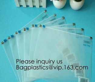 Metal Clip Zipper Slider Closure Bags, Zip Envelope, Clear Color A5 Size Paper Document File Invoice Bill Zipper Bag Pen supplier