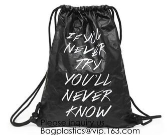 Drawstring Backpack - Tyvek Bag Paper bag,Waterproof Tyvek Bag for Gym or Travel, Inside Zippered Pocket Backpack Colorf supplier