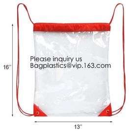 Clear Cinch Bags Traveling Sport Bags,Backpack with Front Zipper Mesh Pocket,Mesh Pocket and Bottle Mesh Poket,holder supplier