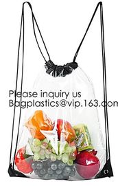 Clear Cinch Bags Traveling Sport Bags,Backpack with Front Zipper Mesh Pocket,Mesh Pocket and Bottle Mesh Poket,holder supplier