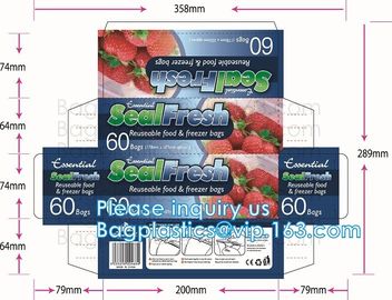 Biodegradable Plastic Bag Transparent PE Slide Seal Freezer Bags, Gallon, Quart, American value, drug store, zipper seal supplier