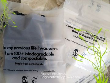 PLA Biodegradable Corn Starch Compostable LDPE k Bag, Environmentally friendly, recyclable, reusable, reclosable supplier