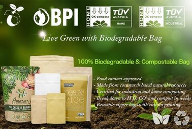 Bagease Bagplastics Eco friendly flower seeds package brown white Kraft paper food pouch compostable PLA snack bags supplier