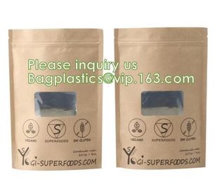 biodegradable bag Child proof bag Stock pouch Flat bottom pouch Stand up pouches Kraft paper bag Food packaging bag coff supplier