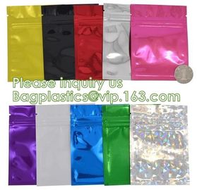 Holographic Pouch Brightly Custom Printing Logo Laser Three Side Sealed Bag For Lip Eyelash Glue Hairpin supplier