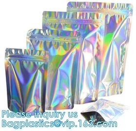 Holographic Pouch Brightly Custom Printing Logo Laser Three Side Sealed Bag For Lip Eyelash Glue Hairpin supplier