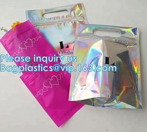 Bagease Multiple Use Candy Pack Holographic Clear Front Packaging Zipper Bag Wholesale Retail Heat Seal Bag For Popcorn supplier