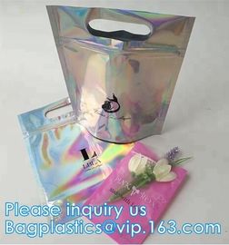 Bagease Multiple Use Candy Pack Holographic Clear Front Packaging Zipper Bag Wholesale Retail Heat Seal Bag For Popcorn supplier