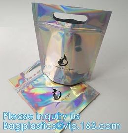 Bagease Multiple Use Candy Pack Holographic Clear Front Packaging Zipper Bag Wholesale Retail Heat Seal Bag For Popcorn supplier