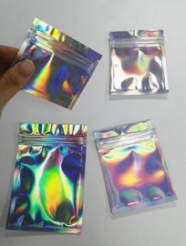 Bagease pack Holographic Film Resealable Zipper Bag Grip Seal Laminated Plastic Bag Shiny Cosmetic packaging jewelry supplier