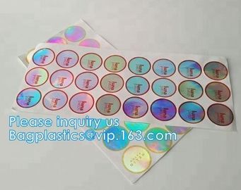 Custom 3D Holographic/Laser/hologram Avoid security material sticker label, laser sticker, lazer labels, bagease supplier