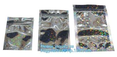 Bagease Star pack Rainbow Shiny Transparent Foil Resealable Stand Up Pouch For Earrings Packaging Cosmetic Tools Packing supplier