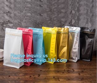 Biodegradable CompostMiddle Seal, K Bottom Seal, Flat Pouch, Luxury Coffee Beans Pouch Packaging Bags With One Way Valve supplier