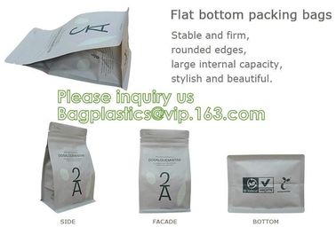 Bagease Custom Printed Biodegradable Compostable Pla Kraft Paper Flat Bottom Luxury Coffee Beans Pouch Packaging Bags supplier