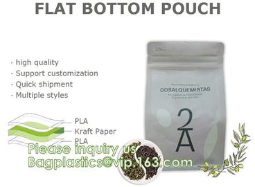 Bagease Custom Printed Biodegradable Compostable Pla Kraft Paper Flat Bottom Luxury Coffee Beans Pouch Packaging Bags supplier