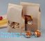 Tin tie tea pouch bag, coffee bean packaging stand up k kraft paper tea paper bag with window Cookie choco pouch supplier