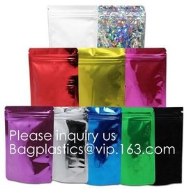 Bagease Holographic Shinny Mylar bags Eyelash Kit Cosmetic Packaging Bag self-adhesive bag laser hologram neon bags supplier