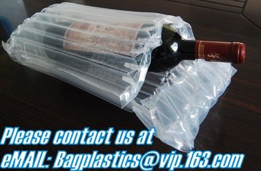 China bubble cushion bag wine bottle air column packaging,air filled bags, Protective Film, Air column bag for protect goods factory