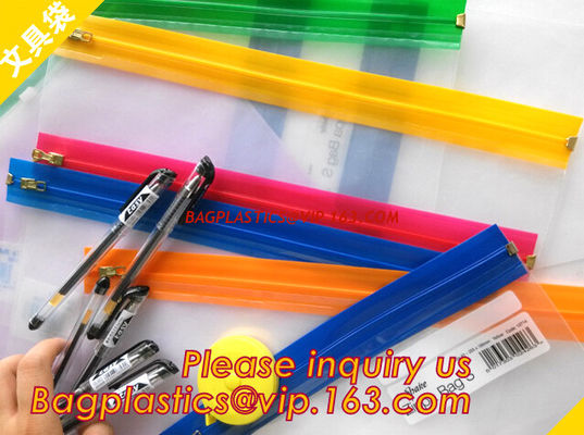 China Zippa bags, file pocket, plastic pocket, pencil holder, clip zip bags, zip clip bags, file bags, pvc file pack bags factory