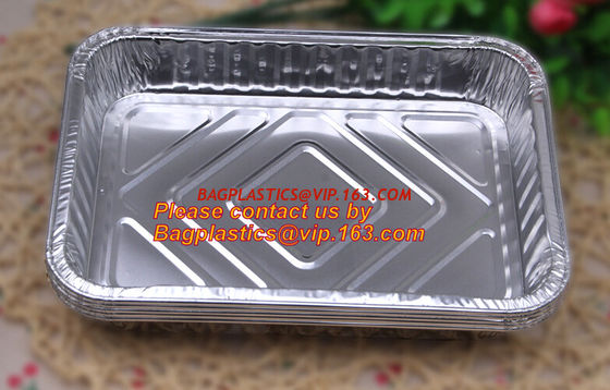 China extra-large disposable rectangle aluminium foil deli tray food foil container for takeaway food foil containers with lid factory