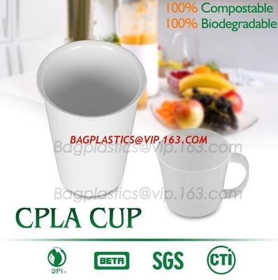 China Blister molding biodegradable durable using coffe cup, cpla cup of blister molding, corn starch tea cup factory