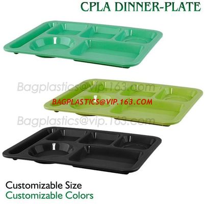 China 5 Compartment Lunch Box Disposable Plastic Food Container, biodegradable Fast Food Tray, disposable safety meat tray factory