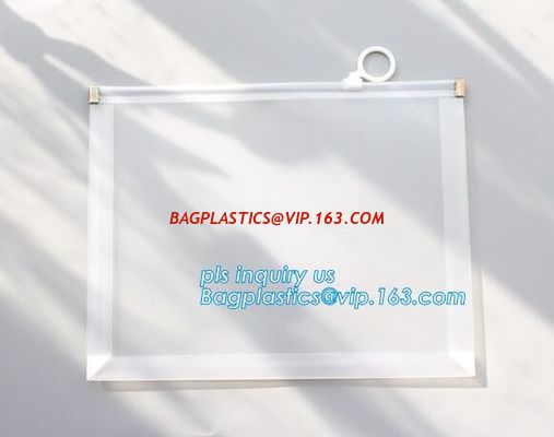 China custom stationery frosted pvc bag with slider, Handy briefcase slider bag / trendy handle sling bag, /zipper slider plas factory