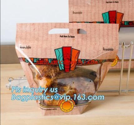 China High Quality Rotisserie Chicken Plastic packaging bag Grilled Chicken Bag microwave grilled hot chicken bag Stand Up Roa factory