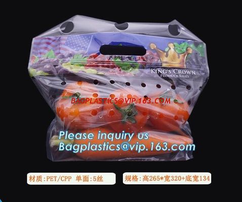 China Hang Hole Plastic Stand Up Cherry Bag Factory, Fresh fruit bag(Cherry/Lichi/grape), Perforated Standup Bag for Fruit Pac factory