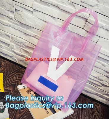 China PVC Mini Letter Printed Handbag Clear Laser Shoulder Bag For Women Children, travel gift garment wine makeup shoulder ha factory