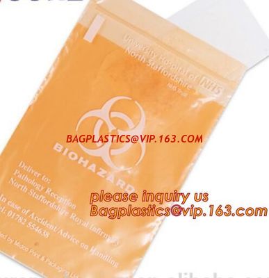 China 3-wall Biohazard Specimen Bags, Laboratory Specimen Transport Bags, Two Pocket Specimen Bag, bagplastics, bagease, pac factory